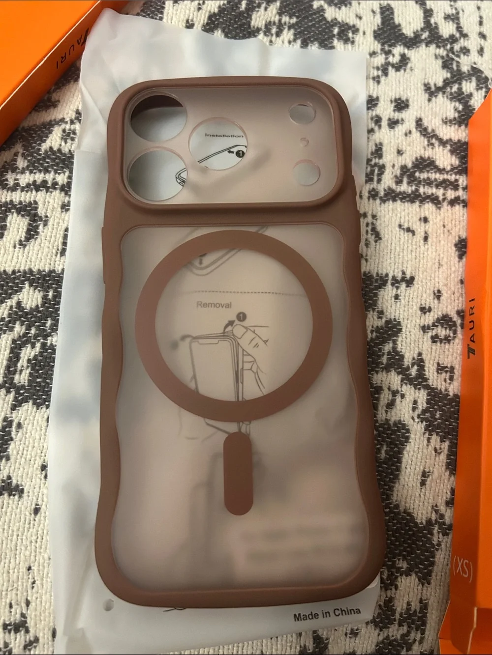 Brown For I phone 17 Pro Magnetic MagSafe- Silicone Phone Case translucent